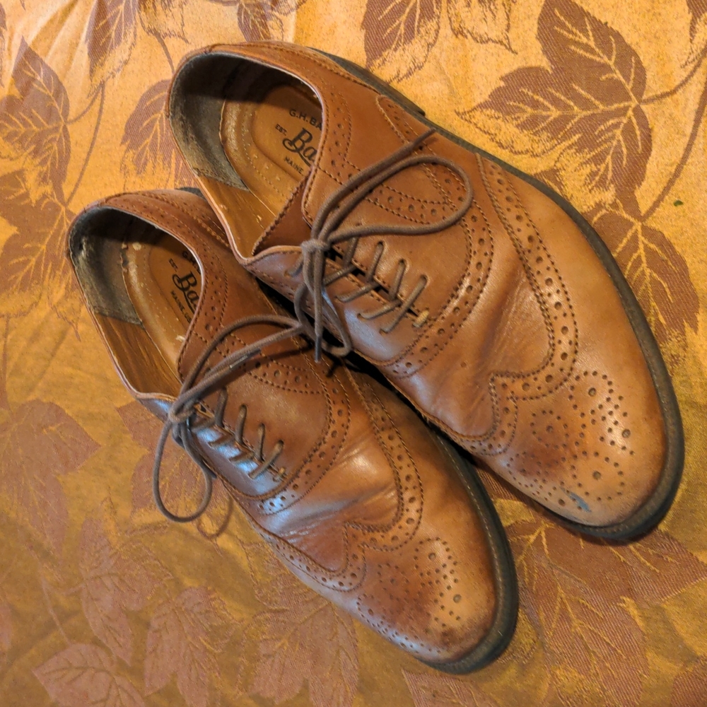 Brown wingtip shoes